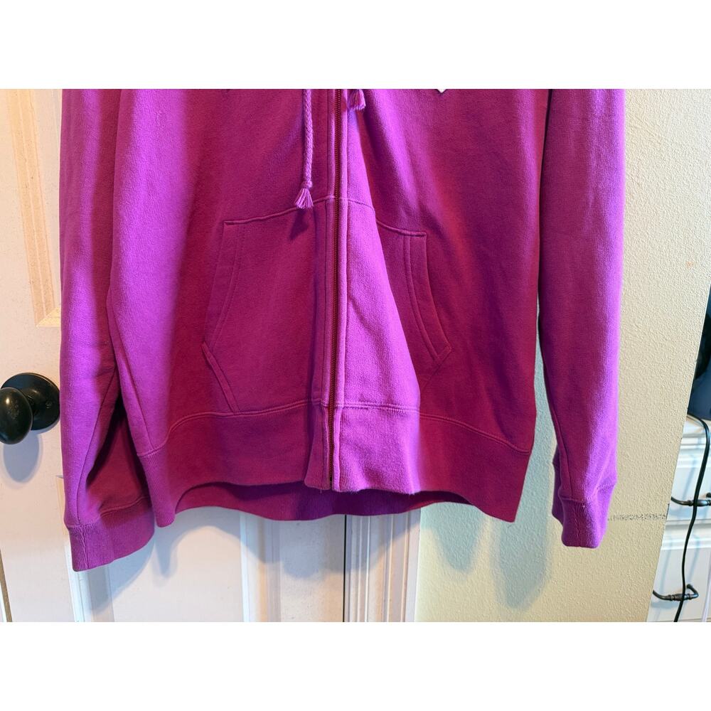 Tommy Hilfiger Purple Full Zip Up Hoodie Fleece Jacket Sweat Women's Sz XL - Picture 3 of 10